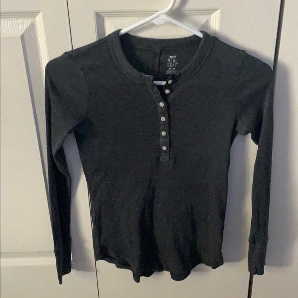 Dark gray button down long sleeve